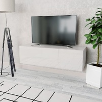 TV Cabinet Engineered Wood 120x40x34 cm High Gloss White