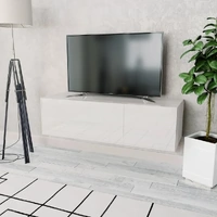 TV Cabinet Engineered Wood 120x40x34 cm High Gloss White