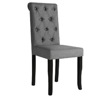 Dining Chairs 2 pcs Dark Grey Fabric
