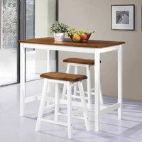 Bar Table and Stool Set 3 Pieces Solid Wood