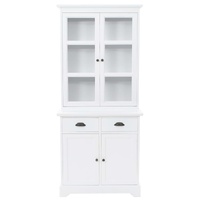 Welsh Dresser with 4 Doors MDF and Pinewood 80x40x180 cm
