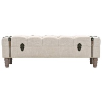 Storage Bench Solid Wood and Steel 111x34x37 cm