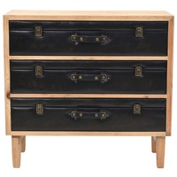 Drawer Cabinet Solid Fir Wood 80x36x75 cm