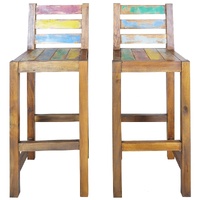 Bar Stools 2 pcs Solid Reclaimed Wood