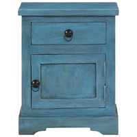 Bedside Table Solid Mango Wood 40x30x50 cm Blue