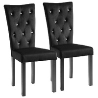 Dining Chairs 2 pcs Black Velvet