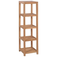 4-Tier Bathroom Storage Rack Solid Teak 42x42x165 cm