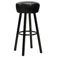Bar Chairs 2 pcs Black Faux Leather