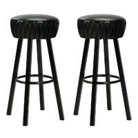 Bar Chairs 2 pcs Black Faux Leather