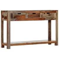Console Table with 3 Drawers 120x30x75 cm Solid Acacia Wood