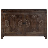 Sideboard with Carved Design 110x35x70 cm Solid Mango Wood