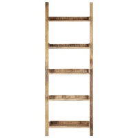 Ladder Shelf Brown 75x37x205 cm Solid Mango Wood