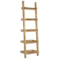Ladder Shelf Brown 75x37x205 cm Solid Mango Wood