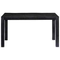 Dining Table Black 140x80x76 cm Solid Mango Wood