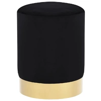 Stool Black and Gold Velvet 28 x 36 cm