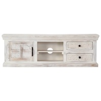 TV Cabinet White 120x30x40 cm Solid Mango Wood