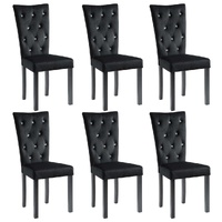 Dining Chairs 6 pcs Black Velvet