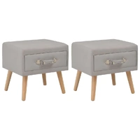 Bedside Cabinets 2 pcs Grey 40x35x40 cm Fabric