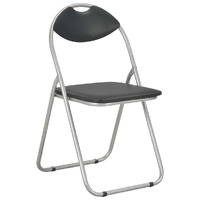 Folding Dining Chairs 4 pcs Black Faux Leather