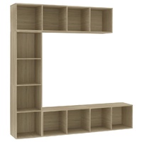3 Piece Book/TV Cabinet Set  Sonoma Oak 180x30x180 cm