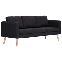 3-Seater Sofa Fabric Black