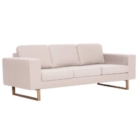 3-Seater Sofa Fabric Cream
