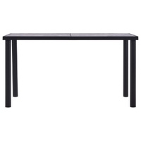 Dining Table Black and Concrete Grey 140x70x75 cm MDF