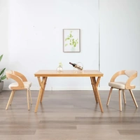 Dining Chairs 2 pcs Cream Bent Wood and Faux Leather