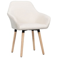 Dining Chairs 2 pcs Cream Fabric