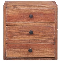 Bedside Cabinet with 3 Drawers 35x25x35 cm Solid Mahogany Wood