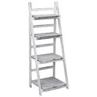 4-Tier Plant Stand Grey 43x33x113 cm Wood