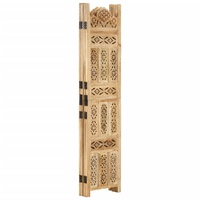 Hand Carved 4-Panel Room Divider 160x165 cm Solid Mango Wood
