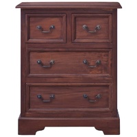 Chest of Drawers Classical Brown Solid Mahogany Wood