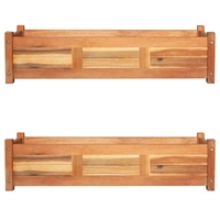 Garden Raised Beds 2 pcs Acacia Wood 100x30x25 cm