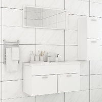 Bathroom Furniture Set White Engineered Wood