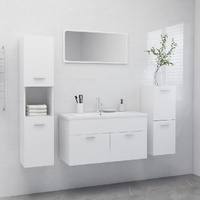 Bathroom Furniture Set White Engineered Wood