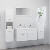 Bathroom Furniture Set White Engineered Wood