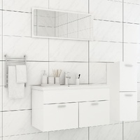 Bathroom Furniture Set White Engineered Wood