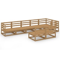 8 Piece Garden Lounge Set Honey Brown Solid Pinewood