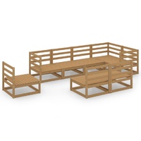8 Piece Garden Lounge Set Honey Brown Solid Pinewood