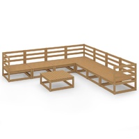8 Piece Garden Lounge Set Honey Brown Solid Pinewood