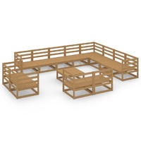 13 Piece Garden Lounge Set Honey Brown Solid Pinewood