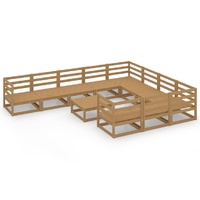 11 Piece Garden Lounge Set Solid Pinewood