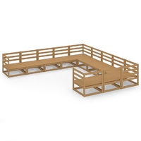 11 Piece Garden Lounge Set Solid Pinewood