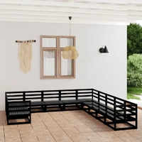 11 Piece Garden Lounge Set Solid Pinewood