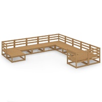 11 Piece Garden Lounge Set Solid Pinewood