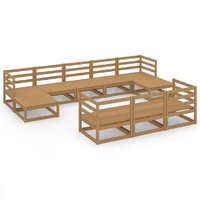 10 Piece Garden Lounge Set Solid Pinewood