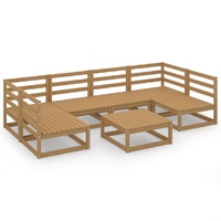 7 Piece Garden Lounge Set Solid Pinewood