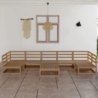 8 Piece Garden Lounge Set Solid Pinewood