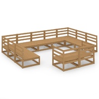 11 Piece Garden Lounge Set Solid Pinewood
